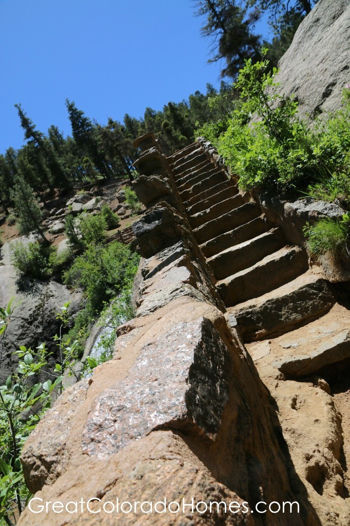 Rock Stairs at Helen Falls in Colorado Springs  - Helen Hunt Falls